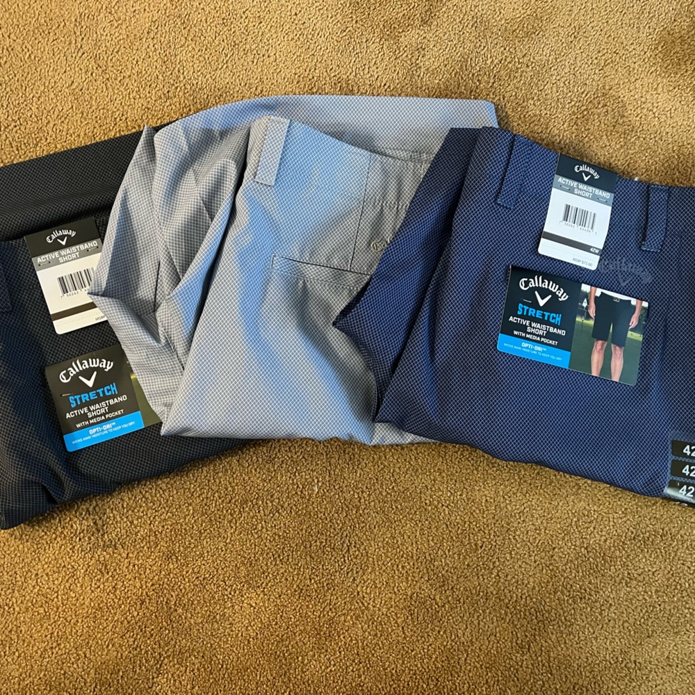Callaway Men's Golf Shorts - Blue, Light Gray and  dark grey size 42